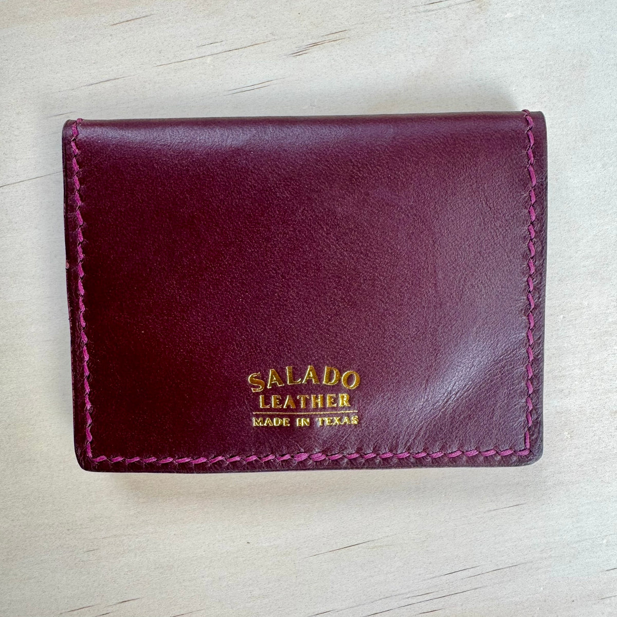 Burgandy compact folding wallet